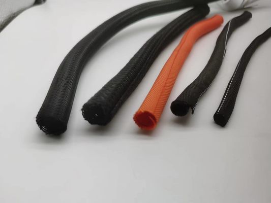 Auto-extinguible PET envolver alrededor trenzado de manga de cable de protección de alambre de arnés de gestión