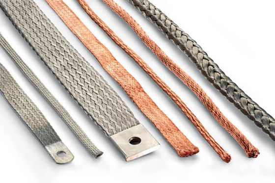 Conector trenzado de cobre flexible para conexión eléctrica de alta conductividad