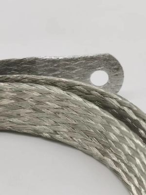 Conector flexible de cobre trenzado con conexión eléctrica plana