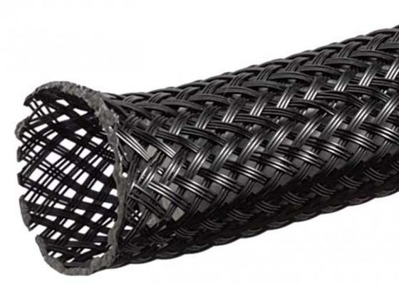 ISO9001 PET Extensible Braided Sleeve Autoextinguirse 60s