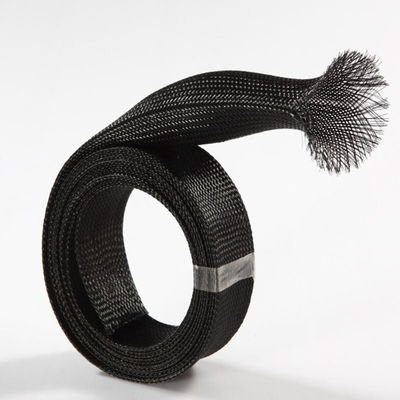 ISO9001 PET Extensible Braided Sleeve Autoextinguirse 60s