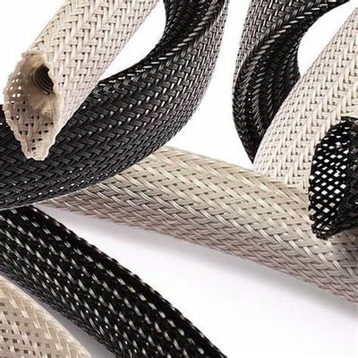UL RoHS Negro PET Expandible con manga trenzada Resistencia a altas temperaturas